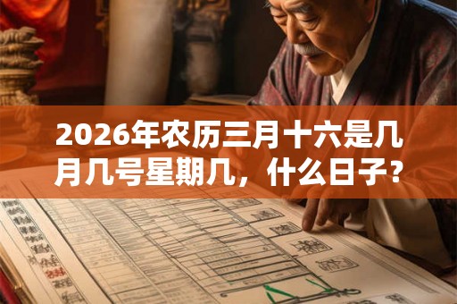 2026年农历三月十六是几月几号星期几，什么日子？