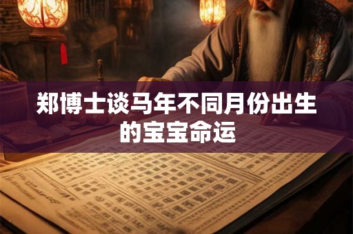 郑博士谈马年不同月份出生的宝宝命运