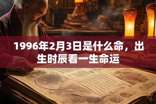 1996年2月3日是什么命，出生时辰看一生命运