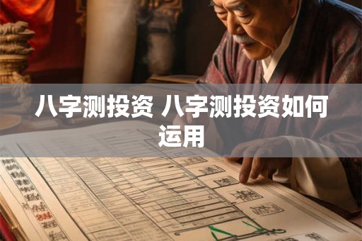 八字测投资 八字测投资如何运用 八字测投资 八字测投资如何运用