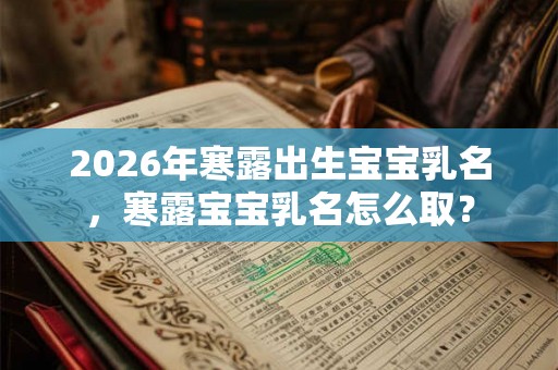 2026年寒露出生宝宝乳名,寒露宝宝乳名怎么取? 2026年寒露出生宝宝乳名,寒露宝宝乳名怎么取?