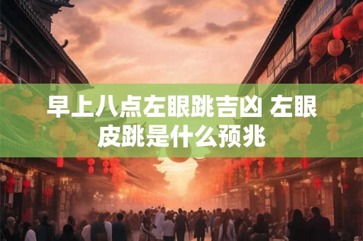 早上八点左眼跳吉凶 左眼皮跳是什么预兆 早上八点左眼跳吉凶 左眼皮跳是什么预兆