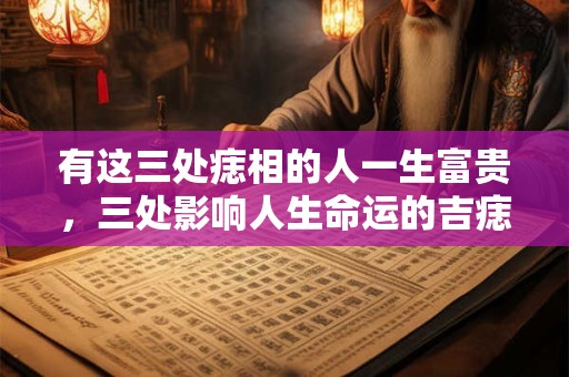 有这三处痣相的人一生富贵，三处影响人生命运的吉痣盘点！