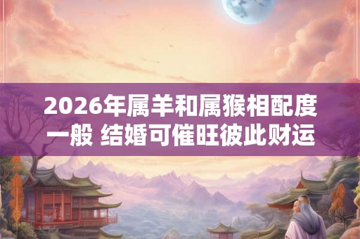 2026年属羊和属猴相配度一般 结婚可催旺彼此财运 2026年属羊和属猴相配度一般 结婚可催旺彼此财运