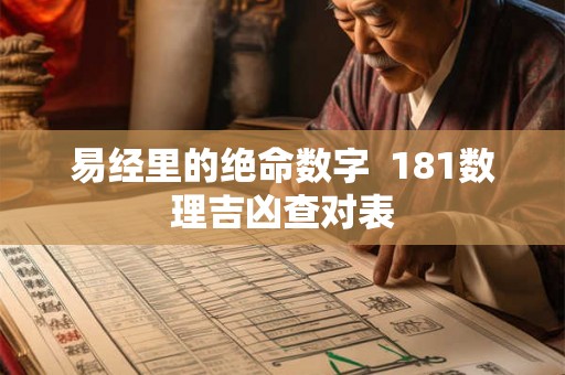 易经里的绝命数字  181数理吉凶查对表