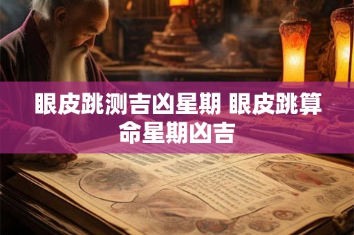 眼皮跳测吉凶星期 眼皮跳算命星期凶吉 眼皮跳测吉凶星期 眼皮跳算命星期凶吉