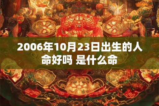 2006年10月23日出生的人命好吗 是什么命