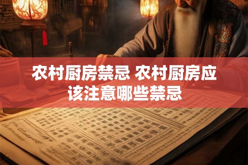 农村厨房禁忌 农村厨房应该注意哪些禁忌