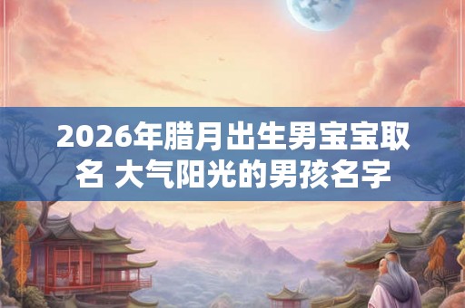 2026年腊月出生男宝宝取名 大气阳光的男孩名字