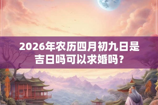 2026年农历四月初九日是吉日吗可以求婚吗？