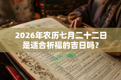 2026年农历七月二十二日是适合祈福的吉日吗？