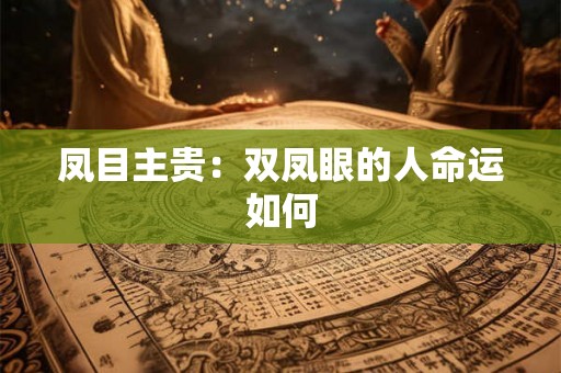 凤目主贵：双凤眼的人命运如何