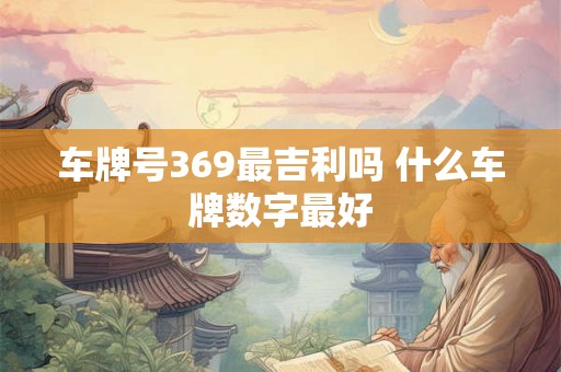 车牌号369最吉利吗 什么车牌数字最好