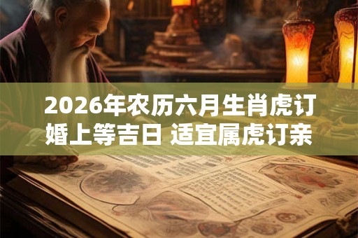2026年农历六月生肖虎订婚上等吉日 适宜属虎订亲