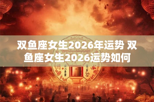 双鱼座女生2026年运势 双鱼座女生2026运势如何