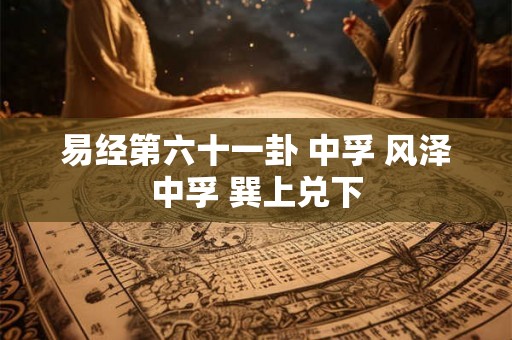 易经第六十一卦 中孚 风泽中孚 巽上兑下