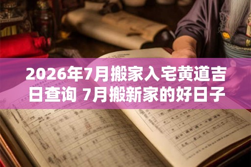 2026年7月搬家入宅黄道吉日查询 7月搬新家的好日子! 2026年7月搬家入宅黄道吉日查询 7月搬新家的好日子!