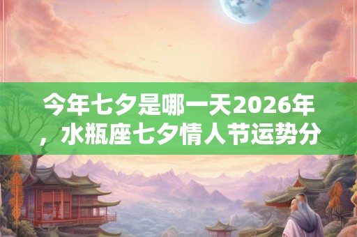 今年七夕是哪一天2026年,水瓶座七夕情人节运势分析! 今年七夕是哪一天2026年,水瓶座七夕情人节运势分析!