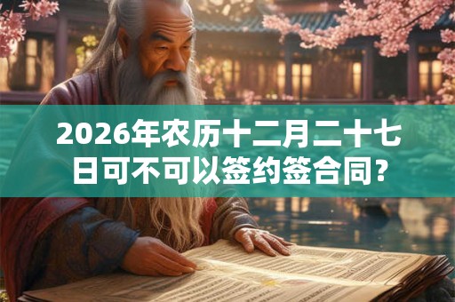 2026年农历十二月二十七日可不可以签约签合同？