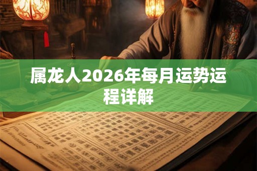 属龙人2026年每月运势运程详解