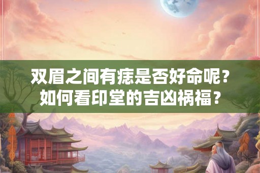 双眉之间有痣是否好命呢？如何看印堂的吉凶祸福？