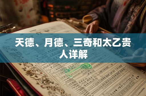 天德、月德、三奇和太乙贵人详解