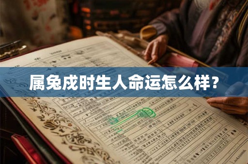 属兔戍时生人命运怎么样? 属兔戍时生人命运怎么样?