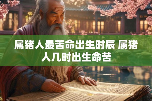 属猪人最苦命出生时辰 属猪人几时出生命苦
