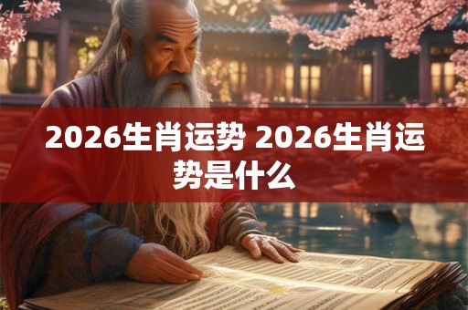 2026生肖运势 2026生肖运势是什么