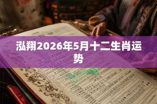 泓翔2026年5月十二生肖运势