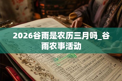 2026谷雨是农历三月吗_谷雨农事活动 2026谷雨是农历三月吗_谷雨农事活动