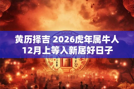 黄历择吉 2026虎年属牛人12月上等入新居好日子