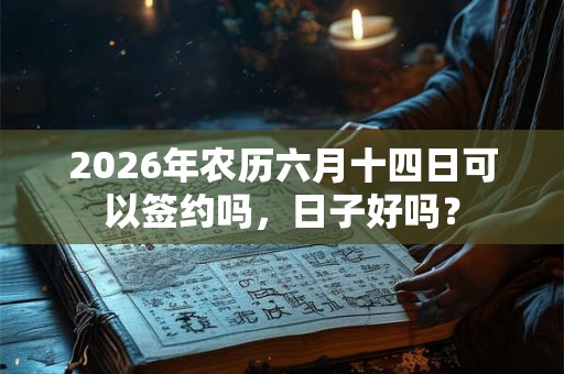 2026年农历六月十四日可以签约吗，日子好吗？