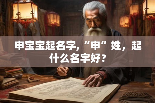 申宝宝起名字,“申”姓，起什么名字好？
