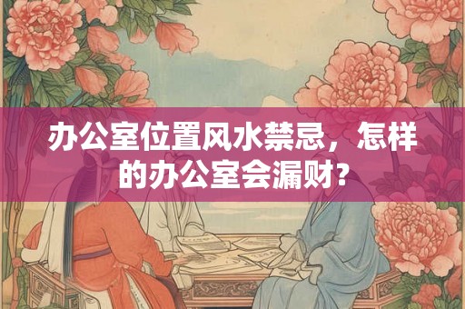 办公室位置风水禁忌，怎样的办公室会漏财？