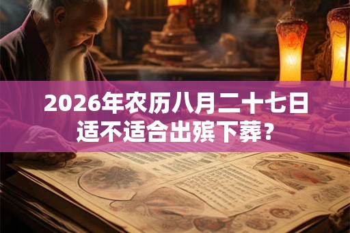 2026年农历八月二十七日适不适合出殡下葬？