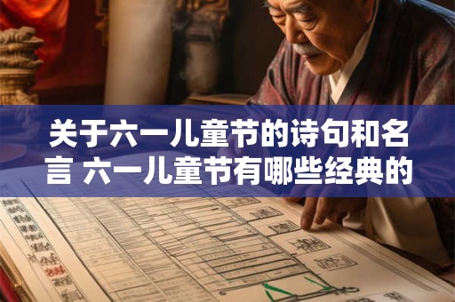 关于六一儿童节的诗句和名言 六一儿童节有哪些经典的诗句和名言