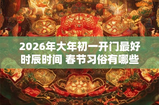 2026年大年初一开门最好时辰时间 春节习俗有哪些
