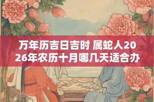 万年历吉日吉时 属蛇人2026年农历十月哪几天适合办开业仪式