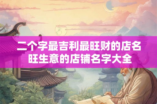 二个字最吉利最旺财的店名 旺生意的店铺名字大全