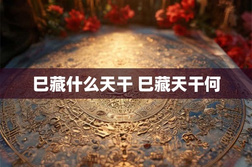 巳藏什么天干 巳藏天干何 巳藏什么天干 巳藏天干何