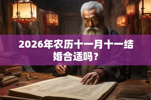 2026年农历十一月十一结婚合适吗? 2026年农历十一月十一结婚合适吗?