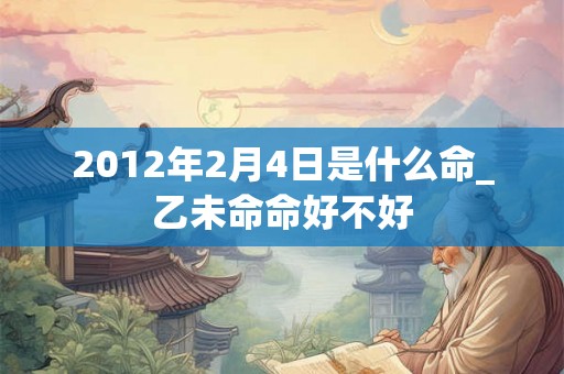 2012年2月4日是什么命_乙未命命好不好