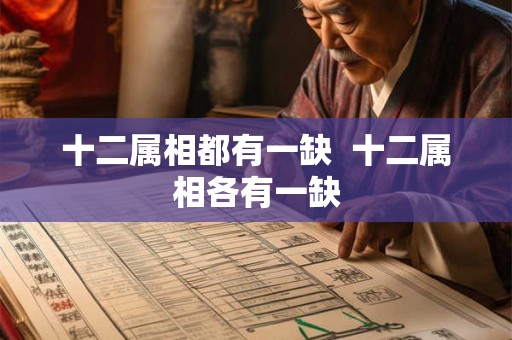 十二属相都有一缺  十二属相各有一缺