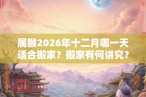属猴2026年十二月哪一天适合搬家?搬家有何讲究? 属猴2026年十二月哪一天适合搬家?搬家有何讲究?