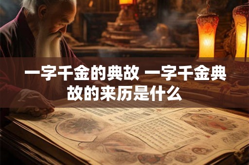 一字千金的典故 一字千金典故的来历是什么