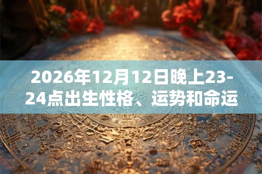 2026年12月12日晚上23-24点出生性格、运势和命运