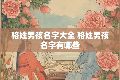 骆姓男孩名字大全 骆姓男孩名字有哪些