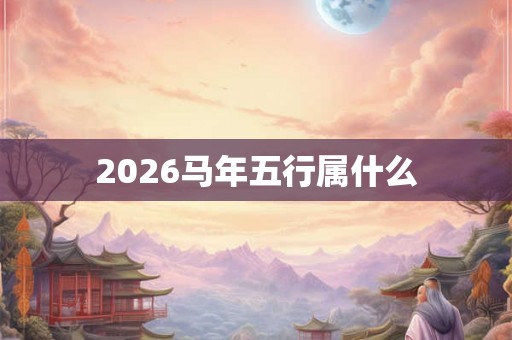 2026马年五行属什么