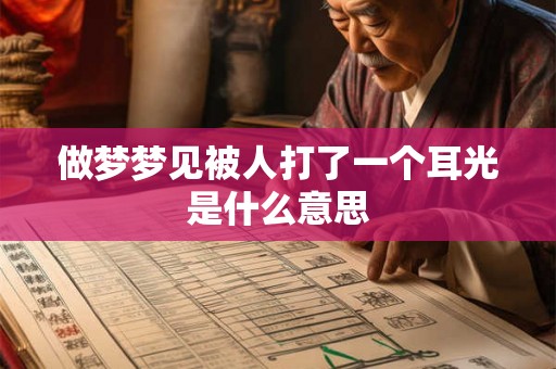 做梦梦见被人打了一个耳光是什么意思
